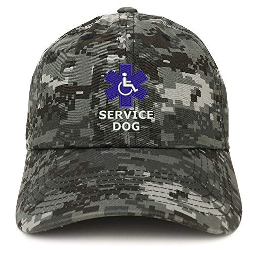 Trendy Apparel Shop Service Dog with Wheel Chair Embroidered Brushed Cap