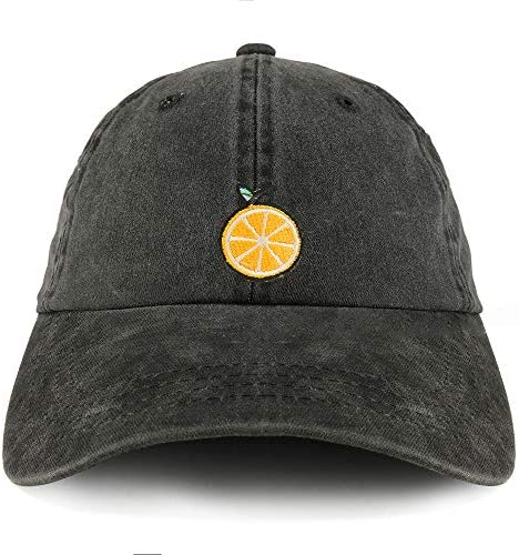 Trendy Apparel Shop Orange Patch Pigment Dyed Cotton Twill Unstructured Dad Hat