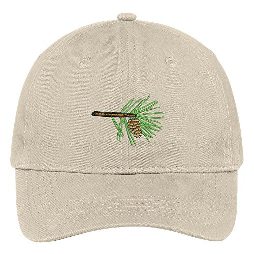 Trendy Apparel Shop Pinecone Embroidered Low Profile Soft Cotton Brushed Baseball Cap