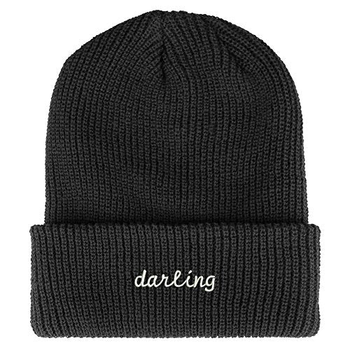 Trendy Apparel Shop Darling Embroidered Ribbed Cuffed Knit Beanie