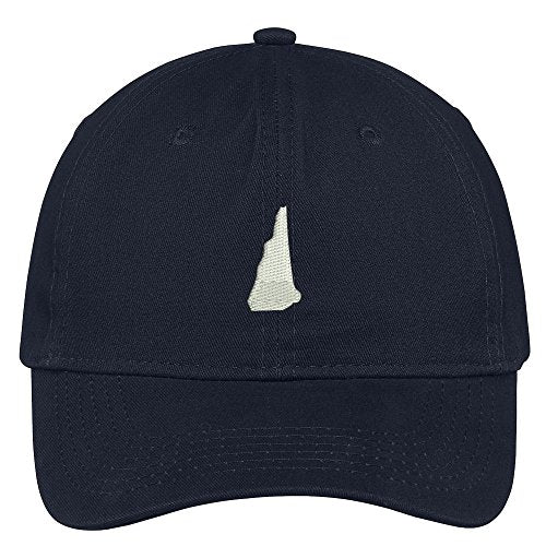 Trendy Apparel Shop New Hampshire State Map Embroidered Low Profile Soft Cotton Brushed Baseball Cap