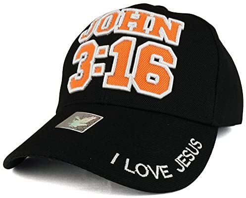 Trendy Apparel Shop John 3:16 I Love Jesus 3D Embroidered Christian Structured Baseball Cap