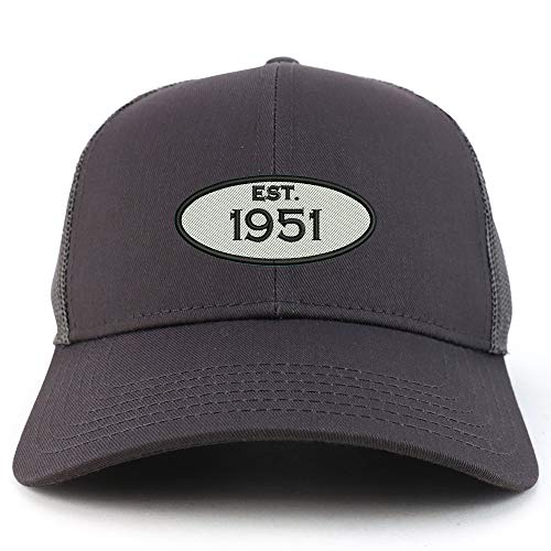 Trendy Apparel Shop Established 1951 Embroidered 70th Birthday High Profile High Profile Trucker Mesh Cap