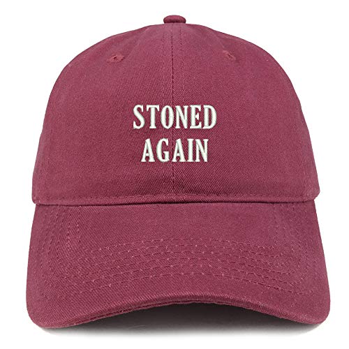 Trendy Apparel Shop Stoned Again Embroidered Soft Crown 100% Brushed Cotton Cap