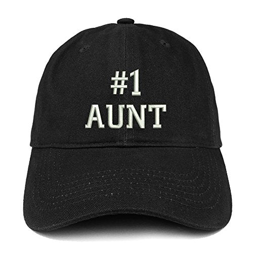 Trendy Apparel Shop Number 1 Aunt Embroidered Low Profile Soft Cotton Baseball Cap