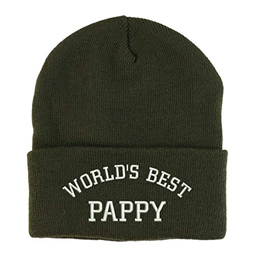 Trendy Apparel Shop World's Best Pappy Embroidered Winter Long Cuff Beanie