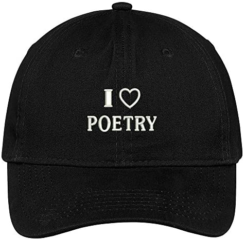 Trendy Apparel Shop I Love Poetry Embroidered Soft Cotton Low Profile Dad Hat Baseball Cap