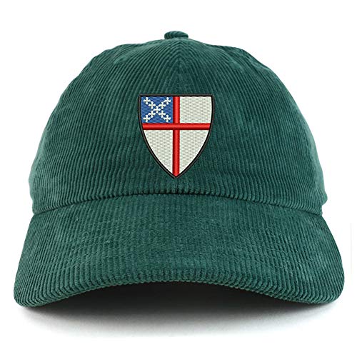 Trendy Apparel Shop Episcopal Shield Cotton Corduroy Unstructured Baseball Cap