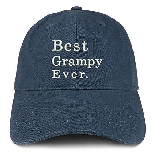 Trendy Apparel Shop Best Grampy Ever Embroidered Soft Crown 100% Brushed Cotton Cap