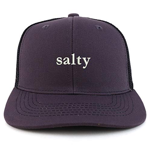 Trendy Apparel Shop Salty Embroidered Cotton Two Tone Trucker Baseball Cap