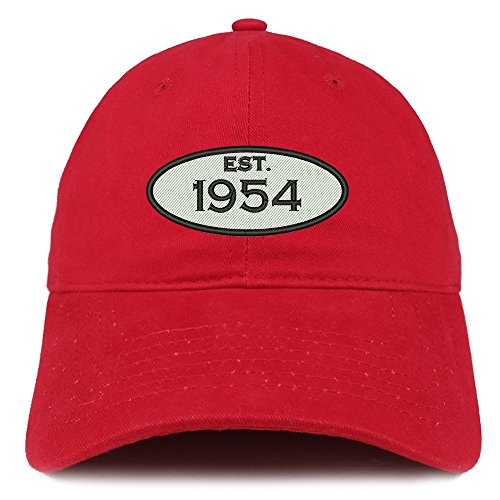 Trendy Apparel Shop Established 1954 Embroidered 67th Birthday Gift Soft Crown Cotton Cap
