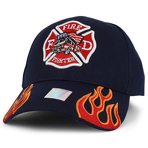 Trendy Apparel Shop Fire FD Logo Maltese Cross Embroidered Structured Baseball Cap