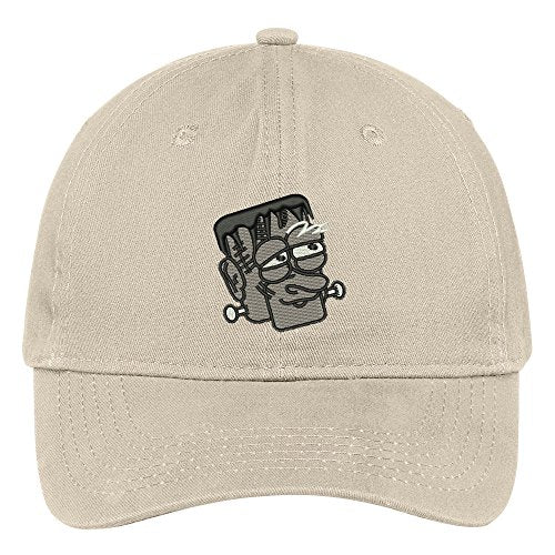 Trendy Apparel Shop Franks Head Embroidered Halloween Themed Cotton Baseball Cap