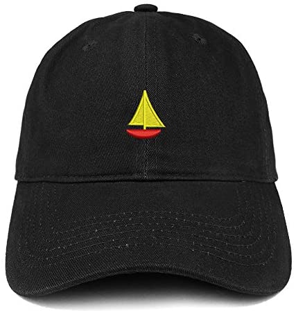 Trendy Apparel Shop Mini Sailboat Embroidered Low Profile Soft Cotton Baseball Cap