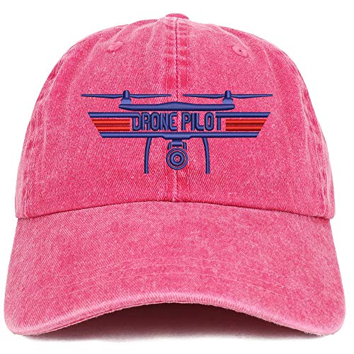 Trendy Apparel Shop Drone Top Gun Pilot Embroidered Cotton Adjustable Washed Cap