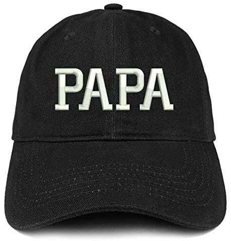 Trendy Apparel Shop PAPA Embroidered Soft Crown 100% Brushed Cotton Cap