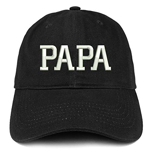 Trendy Apparel Shop PAPA Embroidered Soft Crown 100% Brushed Cotton Cap