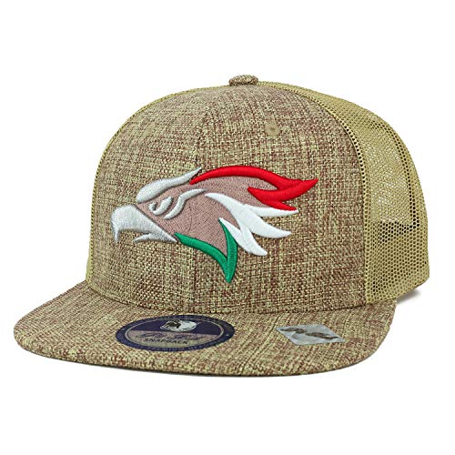 Trendy Apparel Shop Hecho en Mexico Eagle Embroidered Linen Mesh Snapback Cap