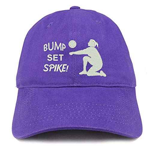 Trendy Apparel Shop Bump Set Spike Volleyball Embroidered Brushed Cotton Cap