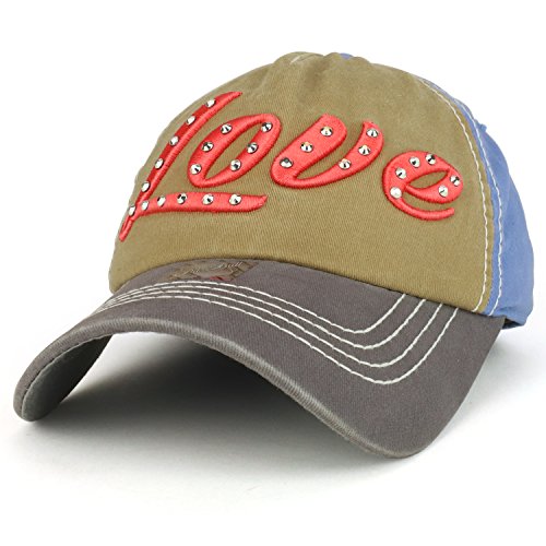 Trendy Apparel Shop Love 3D Embroidered Stitch Multi Color Baseball Cap