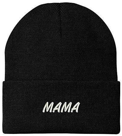 Trendy Apparel Shop Mama Embroidered Winter Long Cuff Beanie