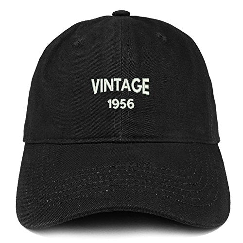 Trendy Apparel Shop Small Vintage 1955 Embroidered 65th Birthday Adjustable Cotton Cap