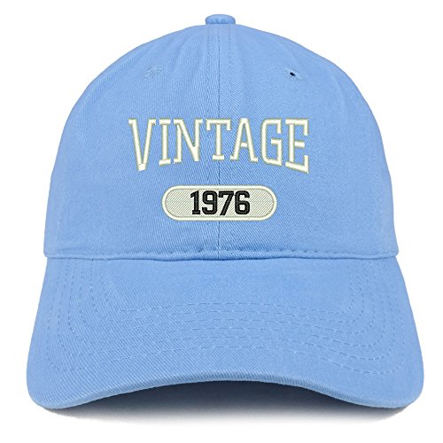 Trendy Apparel Shop Vintage 1976 Embroidered 45th Birthday Relaxed Fitting Cotton Cap