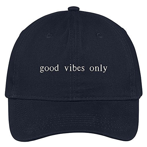 Trendy Apparel Shop Good Vibes Only Embroidered 100% Cotton Adjustable Cap