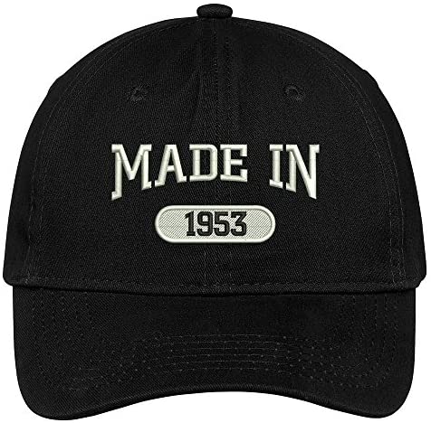 Trendy Apparel Shop 66th Birthday - Made in 1953 Embroidered Low Profile Cotton Baseball Cap