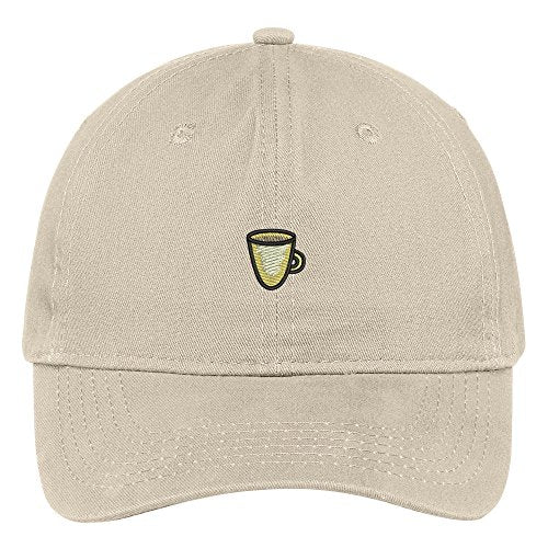 Trendy Apparel Shop Coffee Cup Embroidered Low Profile Soft Cotton Brushed Baseball Cap