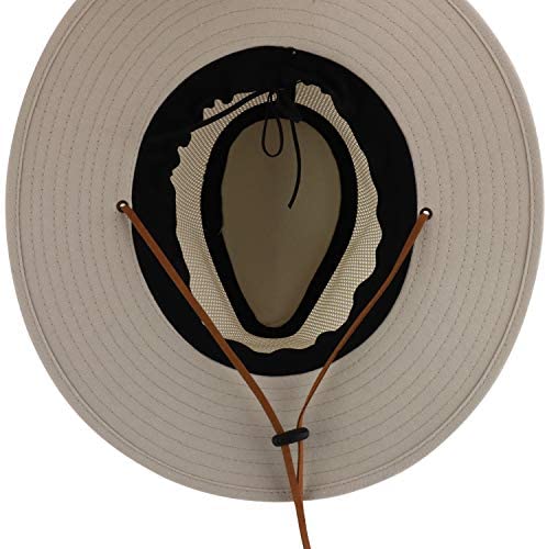 Trendy Apparel Shop Men's Cotton Canvas Mesh Crown Wide Brim Outback Hat