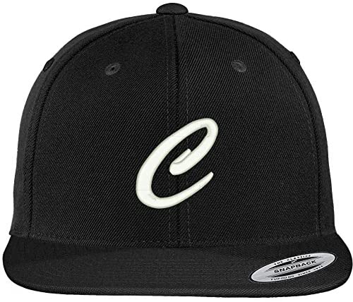 Trendy Apparel Shop Letter C Brushed Script Embroidered Flat Bill Snapback Baseball Cap