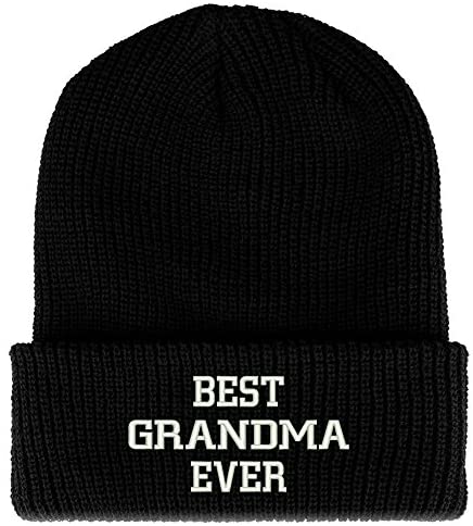 Trendy Apparel Shop Best Grandma Ever Embroidered Ribbed Cuffed Knit Beanie