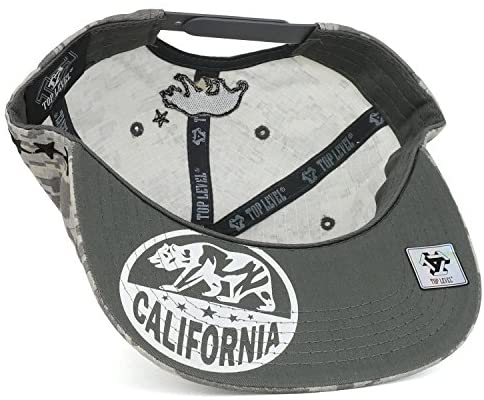 Trendy Apparel Shop California Republic Bear Embroidered Flat Bill Cotton Snapback Cap
