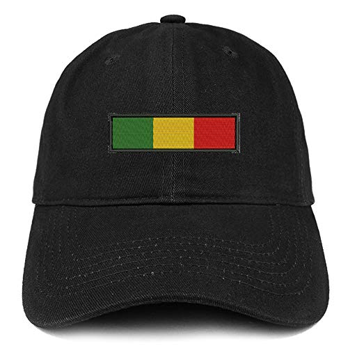 Trendy Apparel Shop Africa Green Yellow RED Flag Embroidered Soft Crown 100% Brushed Cotton Cap