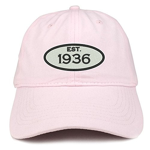 Trendy Apparel Shop Established 1936 Embroidered 85th Birthday Gift Soft Crown Cotton Cap