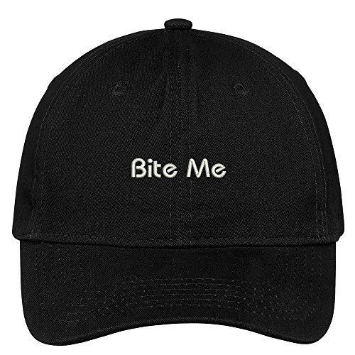Trendy Apparel Shop Bite Me Embroidered Soft Low Profile Cotton Cap Dad Hat