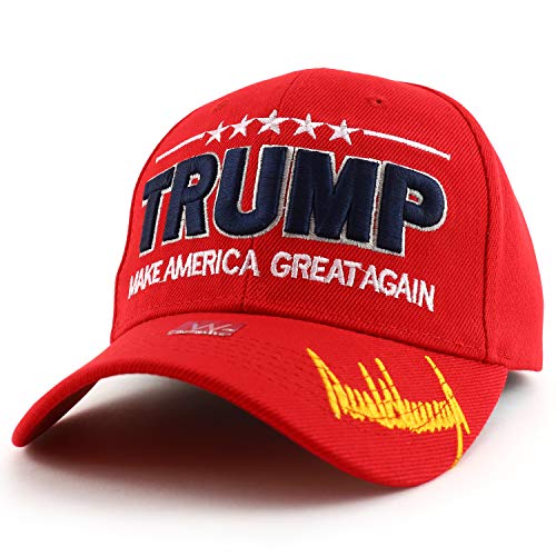 Trendy Apparel Shop Trump Make America Great Again Embroidered Baseball Cap - Red
