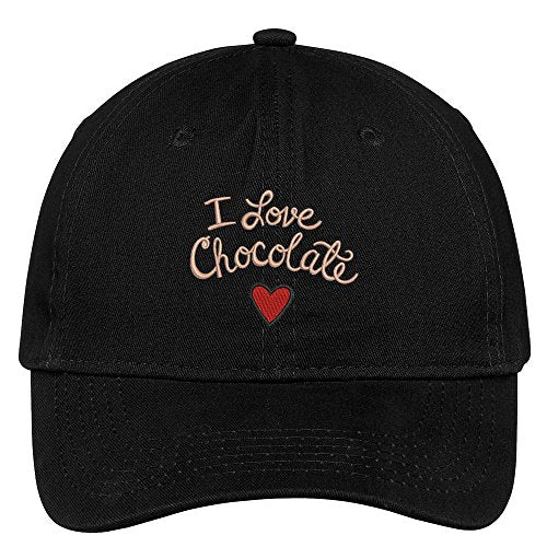 Trendy Apparel Shop I Love Chocolate Embroidered Soft Brushed Cotton Low Profile Cap