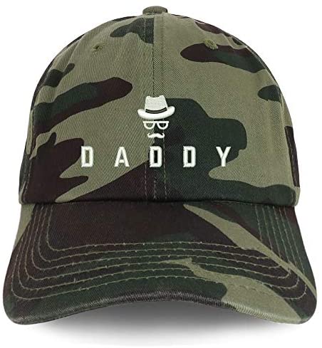 Trendy Apparel Shop Daddy with Face Embroidered Brushed Cotton Cap