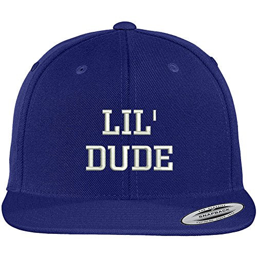 Trendy Apparel Shop Lil' Dude Embroidered Flat Bill Premium Classic Snapback Cap