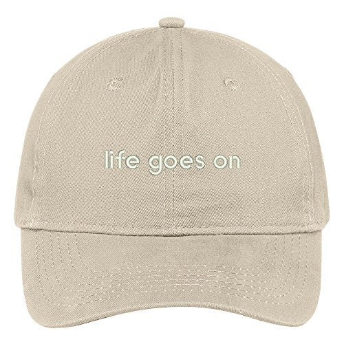 Trendy Apparel Shop Life Goes On Embroidered Soft Low Profile Adjustable Cotton Cap