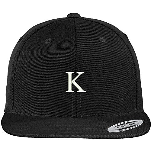 Trendy Apparel Shop Greek Kappa Embroidered Flat Bill Adjustable Snapback Cap