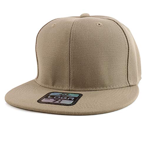 Trendy Apparel Shop Plain High Profile Flat Bill Snapback Baseball Fitted Cap