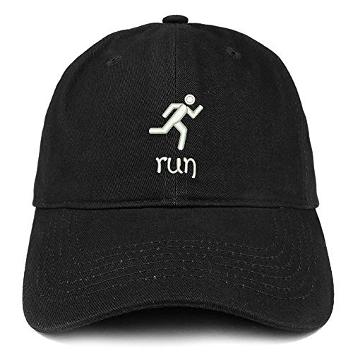 Trendy Apparel Shop Run Embroidered Soft Crown 100% Brushed Cotton Cap