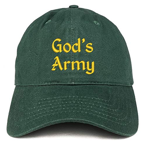 Trendy Apparel Shop God's Army Embroidered Soft Crown 100% Brushed Cotton Cap