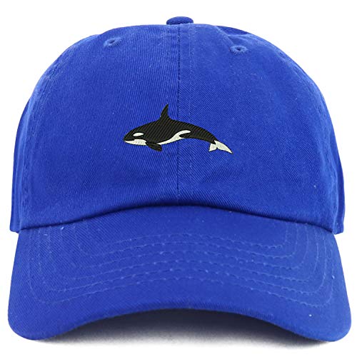 Trendy Apparel Shop Youth Sized Orca Killer Whale Embroidered Adjustable Unstructured Baseball Cap