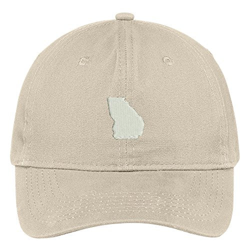 Trendy Apparel Shop Georgia State Map Embroidered Low Profile Soft Cotton Brushed Baseball Cap