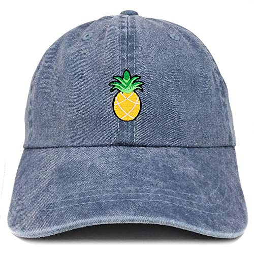 Trendy Apparel Shop Pineapple Patch Pigment Dyed Washed Baseball Cap