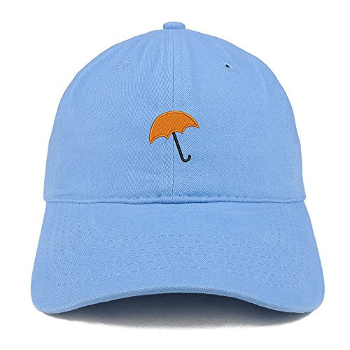 Trendy Apparel Shop Orange Umbrella Embroidered Low Profile Soft Cotton Baseball Cap